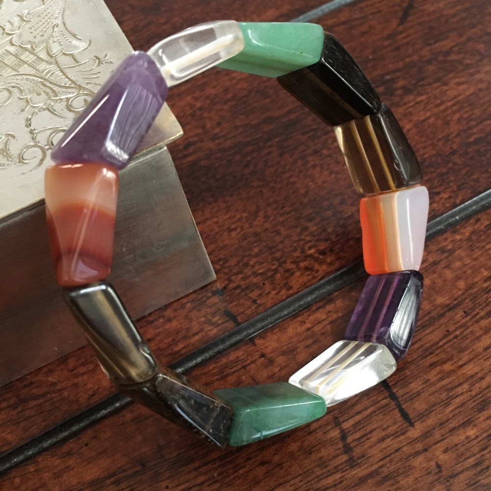 Multi Gem Stretchable Bangle Bracelet - image 4